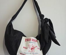 True Religion Black Denim Hobo Bag Y2K NWT