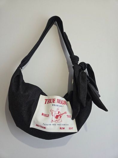 True Religion Black Denim Hobo Bag Y2K NWT