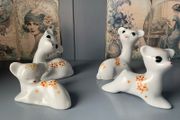 Vintage Retro Deer Ornament Set
