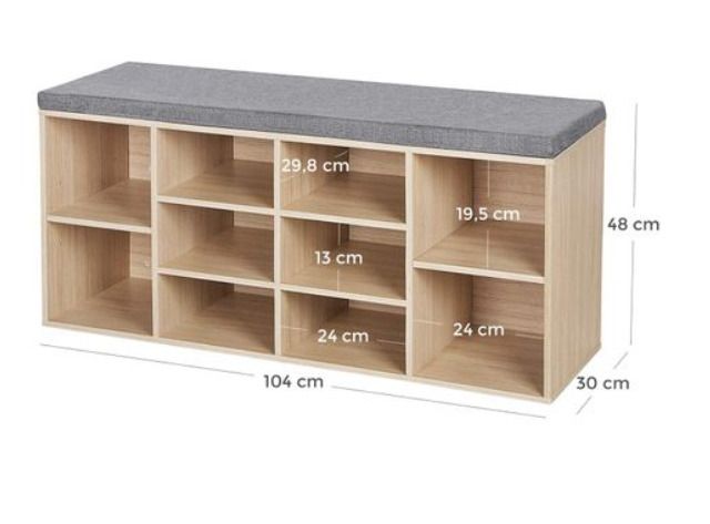 Shoes Cupboard Storage With Cushion - Free Delivery