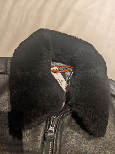 Superdry Black Aviator Flight Leather Jacket