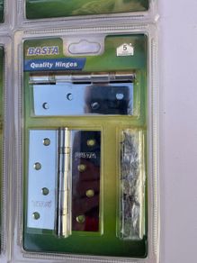 4 Packs BRAND NEW Basta Quality Chrome Door Hinges - Packs of 2 (Screws Included)
