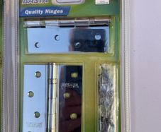 4 Packs BRAND NEW Basta Quality Chrome Door Hinges - Packs of 2 (Screws Included)