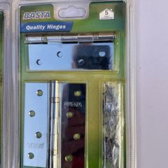 4 Packs BRAND NEW Basta Quality Chrome Door Hinges - Packs of 2 (Screws Included)