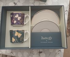 Tipperary Crystal Butterfly Cappuccino Set