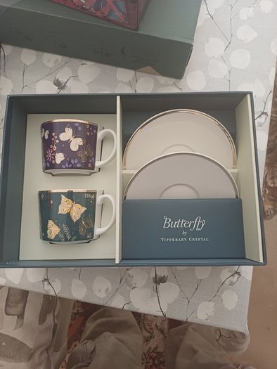 Tipperary Crystal Butterfly Cappuccino Set