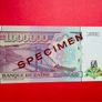 Zaire. One  Million   Zaires  1993 ( Specimen )  Scarce. Mb0000000a  Pick  45as  ( Uncirculated) Image 2