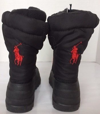 Ralph Lauren Polo Black Waterproof Snow Boots