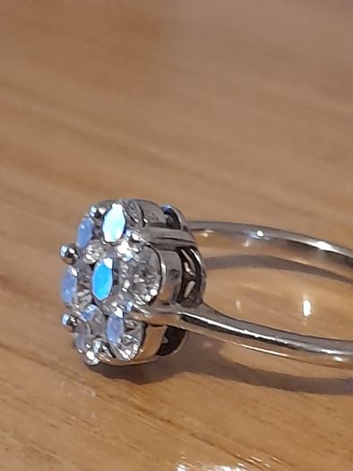 Silver diamond 925 hallmarked  size 7