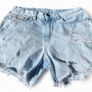 Calvin Klein Jeans W28 Light Wash Distressed Denim Shorts Raw Hem UK 10 Woman's Image 5