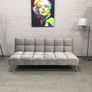 Light grey Modern Folding 3-Seater Fabric Sofa Bed Image 3