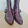 M&S 100% Genuine Leather Burgundy Boots Size 38.5 Image 4