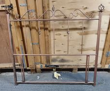 Metal Bed Headboard with Wrought Iron Details