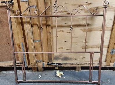 Metal Bed Headboard with Wrought Iron Details