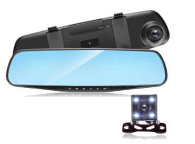 4.3 Inch Dual Lens 1080P Car DVR Dash Cam Video Recorder Rear View Mirror Camera