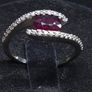 Vintage 9ct White Gold Ruby & Diamond Ring 375 Size 51.5 Image 2