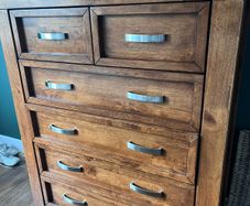 Solid wood tall boy and 2 lockers
