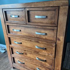 Solid wood tall boy and 2 lockers