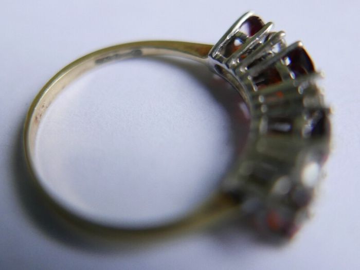 Vintage14K Gold 585 Ring With  Diamonds and Rubies Ring size P1/2 - 2,9g