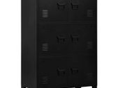 Filing Cabinet with 6 Doors Industrial Black 75x40x120 cm Steel