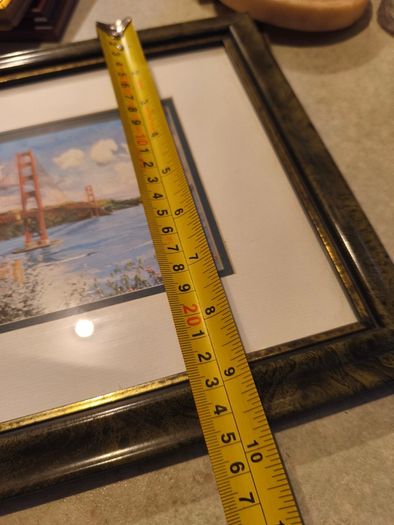 Framed Vintage Golden Gate Bridge Lithograph Print.
