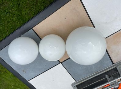 3 globe light shades