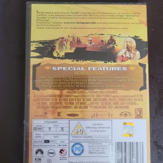 Neil Young - Heart Of Gold. New DVD.