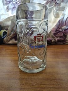 Vintage Large German Stein Beer Glass Pitcher Furstenberg
