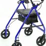 4 Wheel Rollator Walker Folding Aluminium Walking Aid with Seat Bag Brakes Image 5