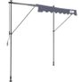 Manual Retractable Awning" Retractable Patio Awning Sun Shade, Adjustable Patio Door Window Awning with 3'3" Sun Visor Curtain for Backyard, Garden, Balcony Image 6