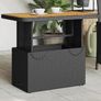 Poly Rattan Garden Table with Adjustable Acacia Wood Table Top Image 7