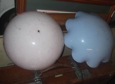 2 1930 hanging bakelite light shades