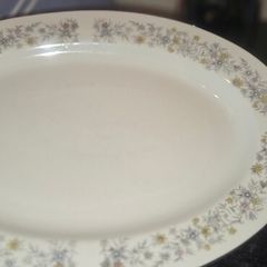 Vintage Dynasty Fine China Floral Oval Serving Platter Dinner Plate Tray