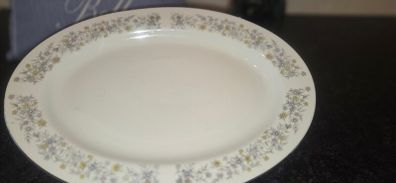 Vintage Dynasty Fine China Floral Oval Serving Platter Dinner Plate Tray