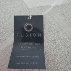 silver glitter placemats