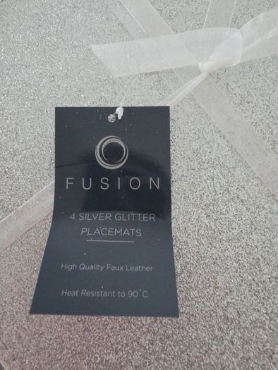 silver glitter placemats