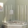Bath Enclosure 120x140 cm Tempered Glass Transparent Image 3