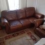 3 seater brown leather sofa Image 2