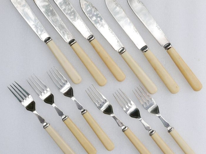 Vintage Sheffield Silver Plated Fish Flatware Serving Set in Original Box