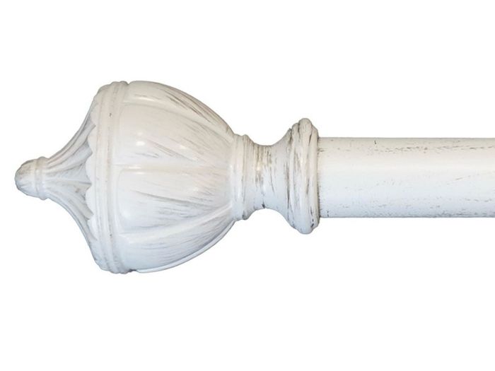 2.9m white & gold curtain pole 28mm