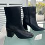 Genuine leather black ankle boots m&s Image 8