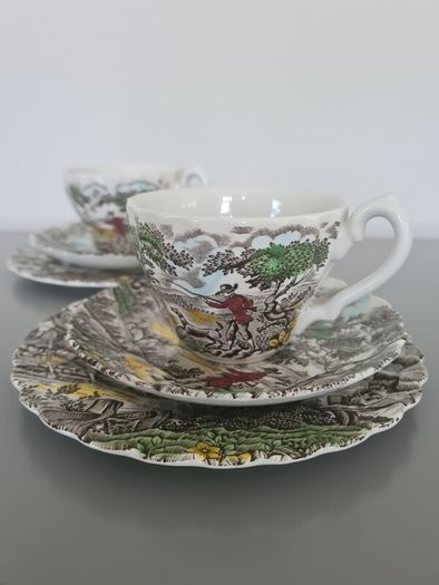 TeaCups Saucers  Plates The Hunter  by Myott