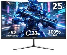 24.5 Inch Curved Gaming Monitor 120Hz, Full HD 1080P IPS Display, 1ms MPRT, 3000R Screen, FreeSync, 100 sRGB, HDMI, VESA Mount, Eye Care PC Monitor for Gaming & Office