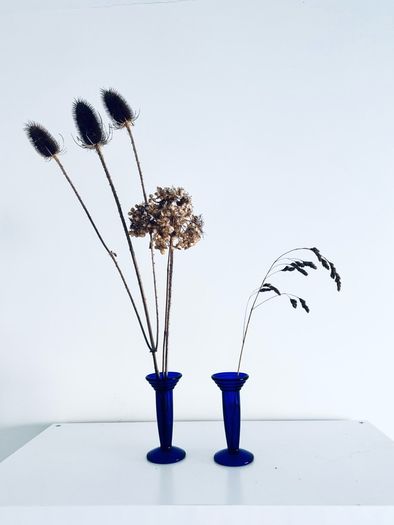 cobalt blue candle holder