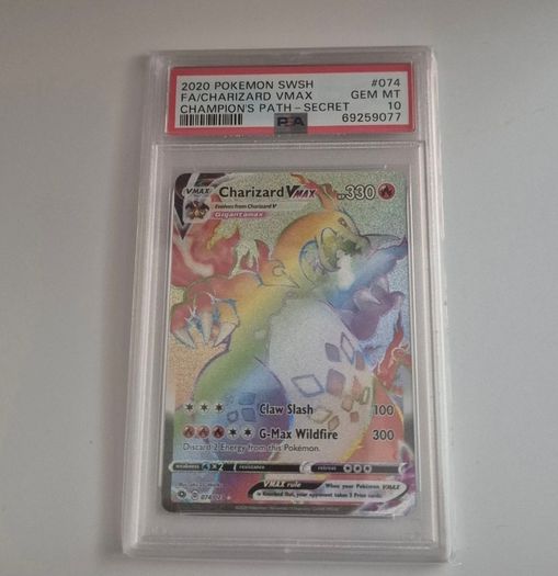 Pokemon - Champions Path - Charizard Vmax Rainbow 074/073 - PSA 10 - ENG