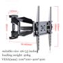 Articulating 6 Arms TV Wall Mount Full Motion Tilt Bracket TV Support Wall Mount For 32"-65" TVs Up to VESA 400x400mm and 88lbs Image 2