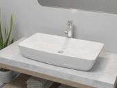 Bathroom Basin with Mixer Tap Ceramic Rectangular White