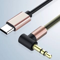 USB C Type C Male To 3.5mm Male AUX Adapter Cable Earphones Speaker