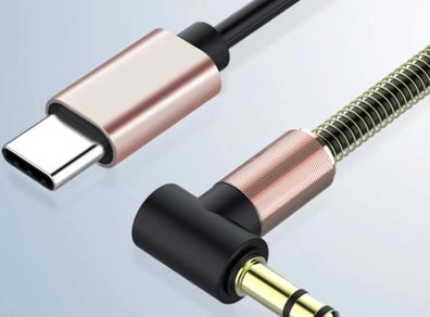 USB C Type C Male To 3.5mm Male AUX Adapter Cable Earphones Speaker