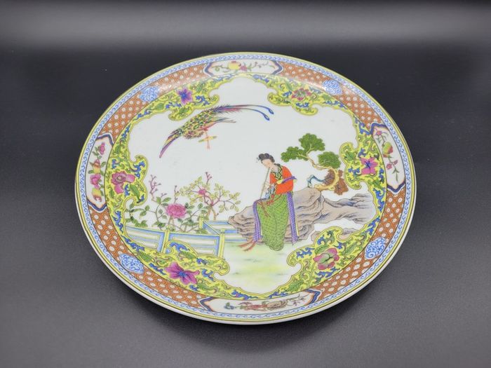 Vintage Chinese Mid 20th century hand painted plates